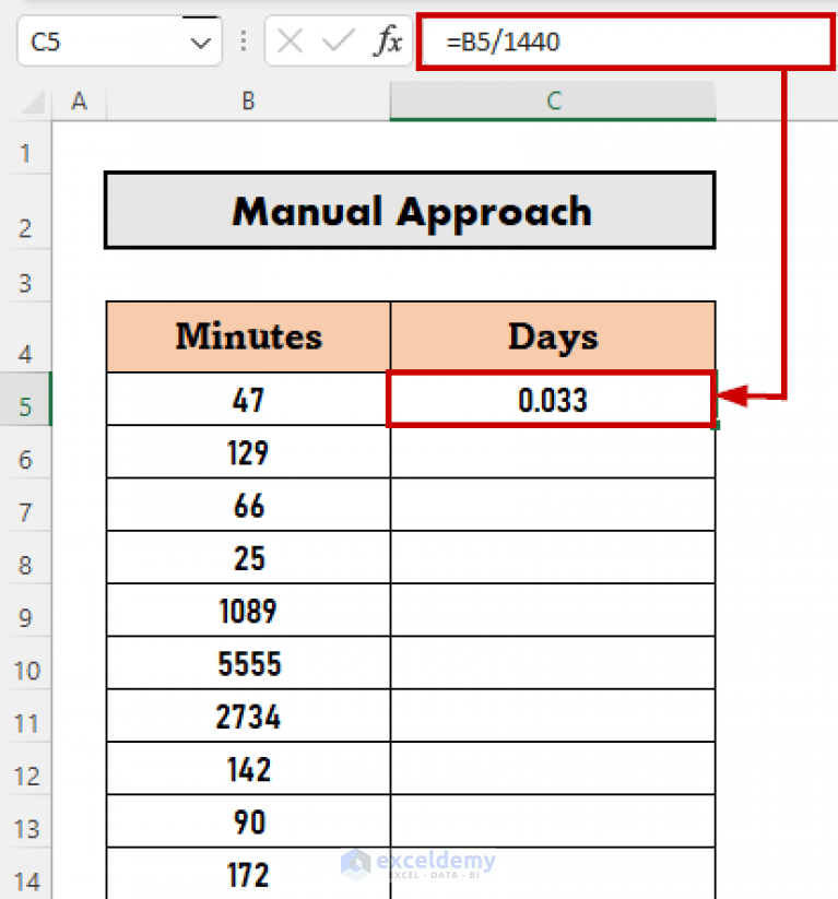 how-to-convert-minutes-to-days-in-excel-3-easy-methods