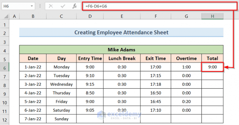 how-to-create-employee-attendance-sheet-with-time-in-excel