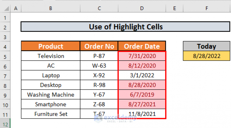 Conditional Formatting Based On Date Older Than 1 Year In Excel