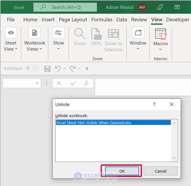  Fixed Excel Sheet Not Visible When Opened 6 Solutions 