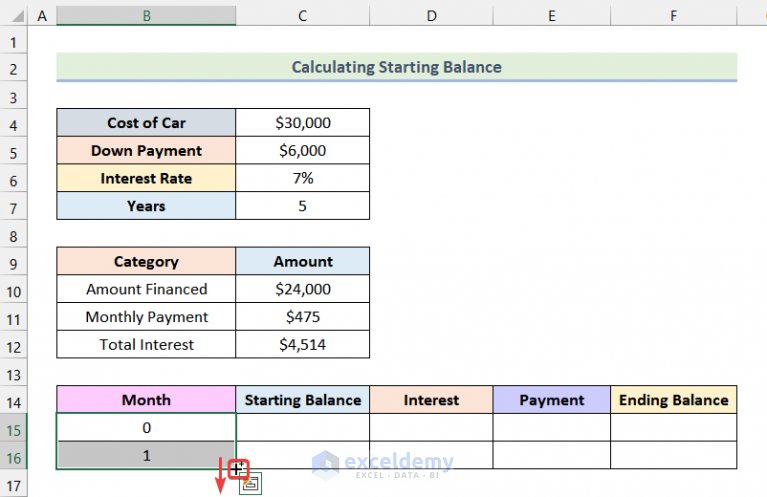 How To Calculate Car Payment In Excel With Easy Steps 5397