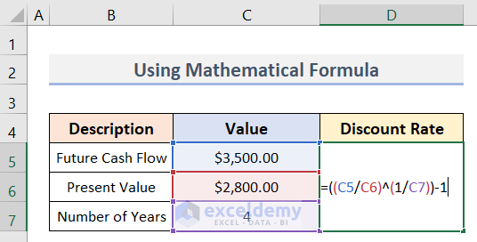 How To Calculate Discount Rate In Excel 3 Quick Methods 