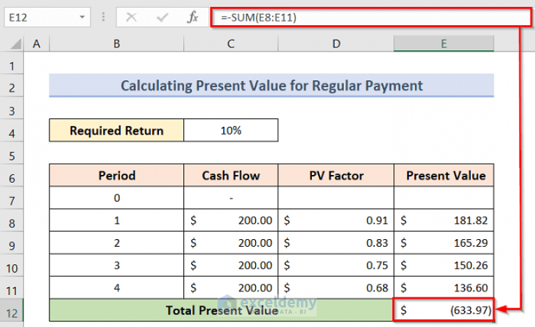 how-to-calculate-present-value-in-excel-with-different-payments