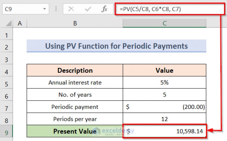 How to Calculate Present Value in Excel with Different Payments