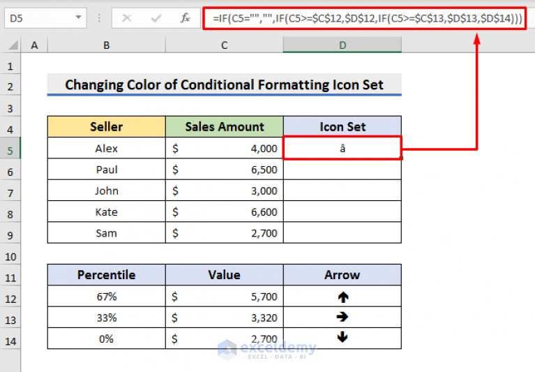 How To Change Conditional Formatting Icon Set Color In Excel