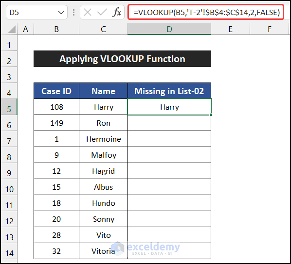 How To Compare Two Excel Sheets To Find Missing Data 7 Ways 