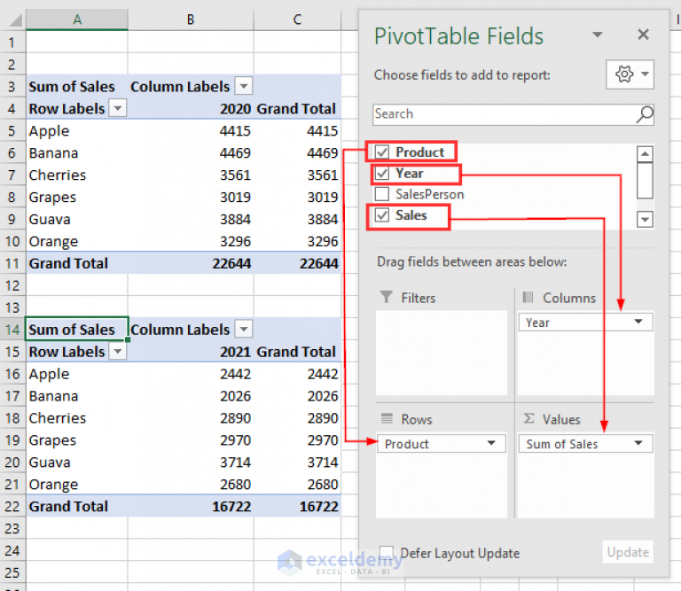 How To Compare Two Pivot Tables In Excel 3 Suitable Examples 