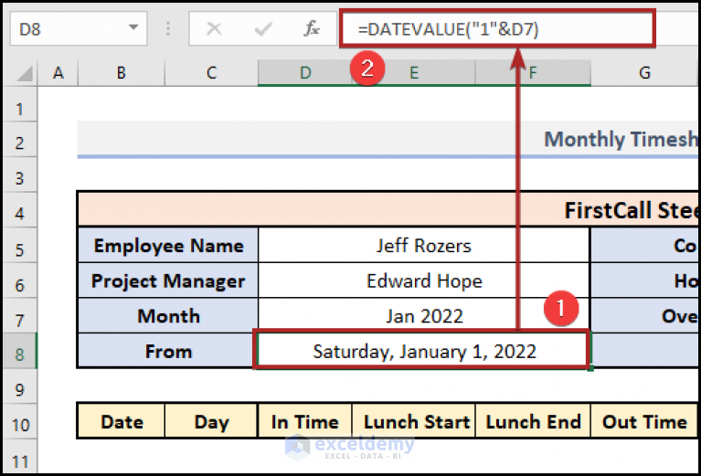 How To Create A Monthly Timesheet In Excel (with Easy Steps)