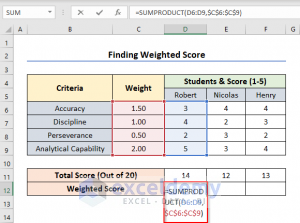 How to Create a Scoring Matrix in Excel (with Easy Steps)