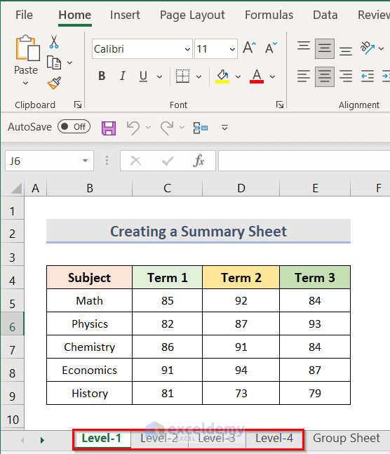 How To Create A Summary Sheet In Excel 4 Easy Ways 