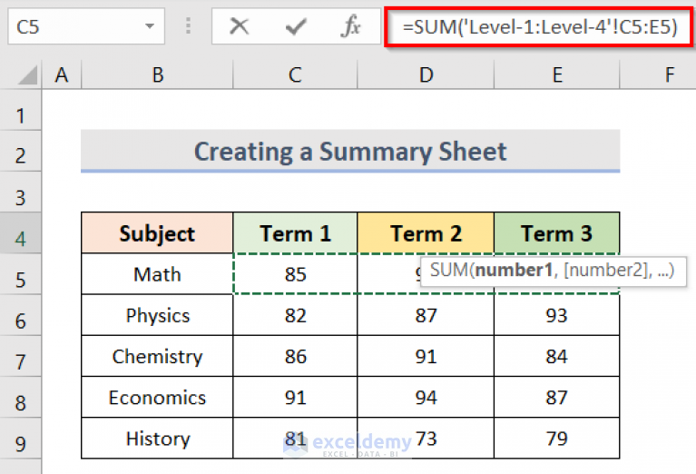 how-to-create-a-summary-sheet-in-excel-4-easy-ways