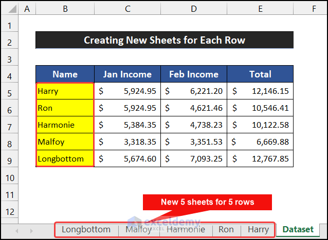 Create New Sheets In Excel Based On List