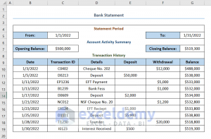 How to Do Bank Reconciliation in Excel (with Easy Steps)