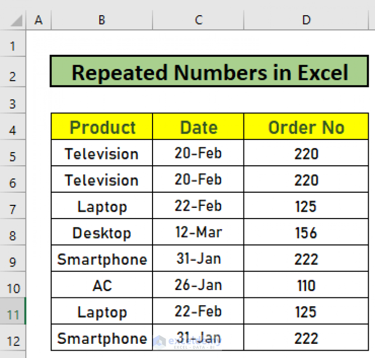 How to Find Repeated Numbers in Excel (5 Easy Methods)