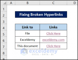 How To Fix Broken Hyperlinks In Excel (5 Ways) - ExcelDemy