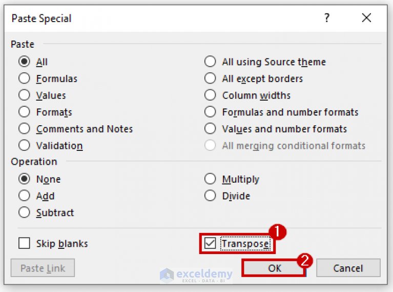 how-to-flip-data-from-horizontal-to-vertical-in-excel-6-methods