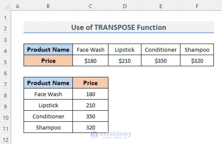 how-to-flip-data-from-horizontal-to-vertical-in-excel-6-methods