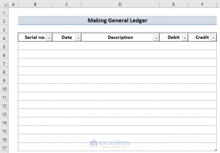 How To Make General Ledger In Excel (with Easy Steps)