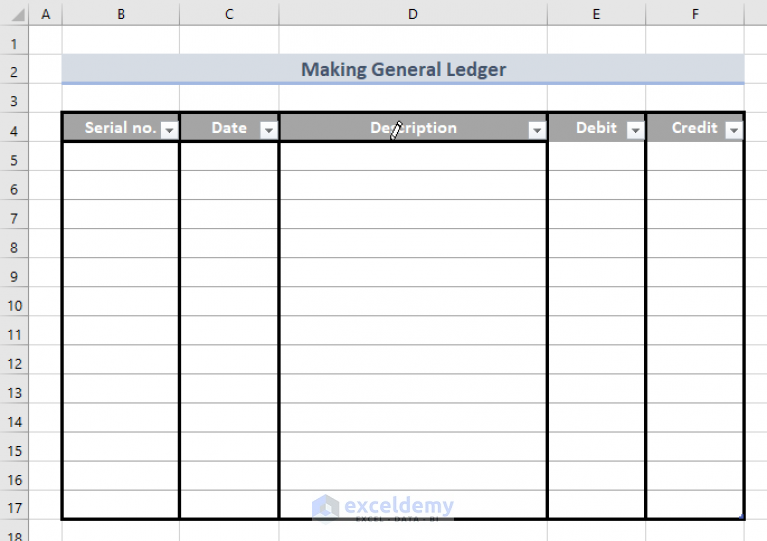 How to Make General Ledger in Excel (With Easy Steps)