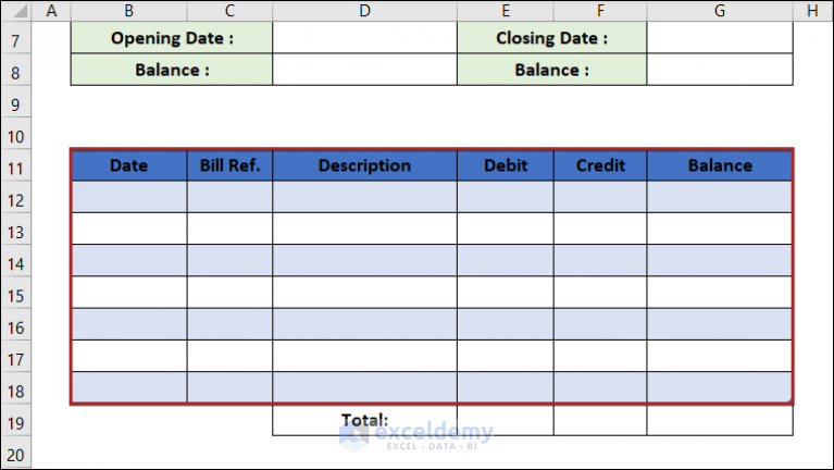 How To Make A Ledger In Excel With Easy Steps ExcelDemy