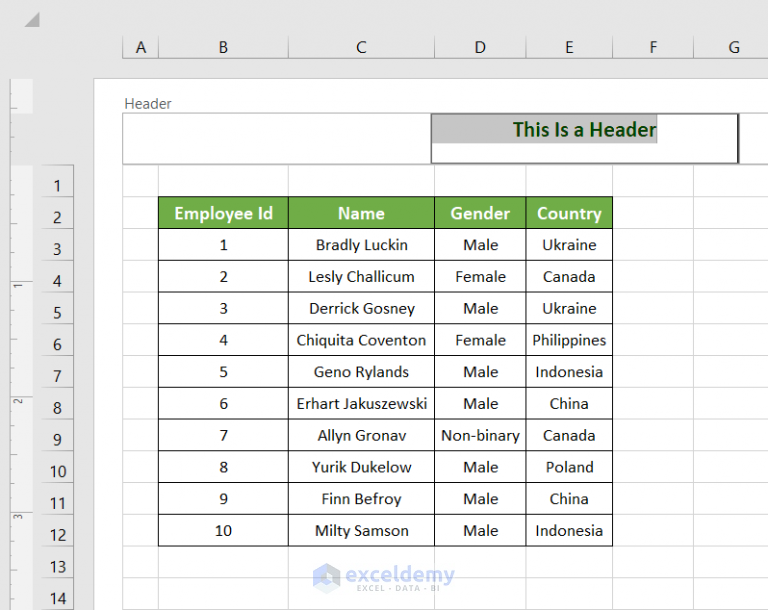 How To Move Header Row In Excel