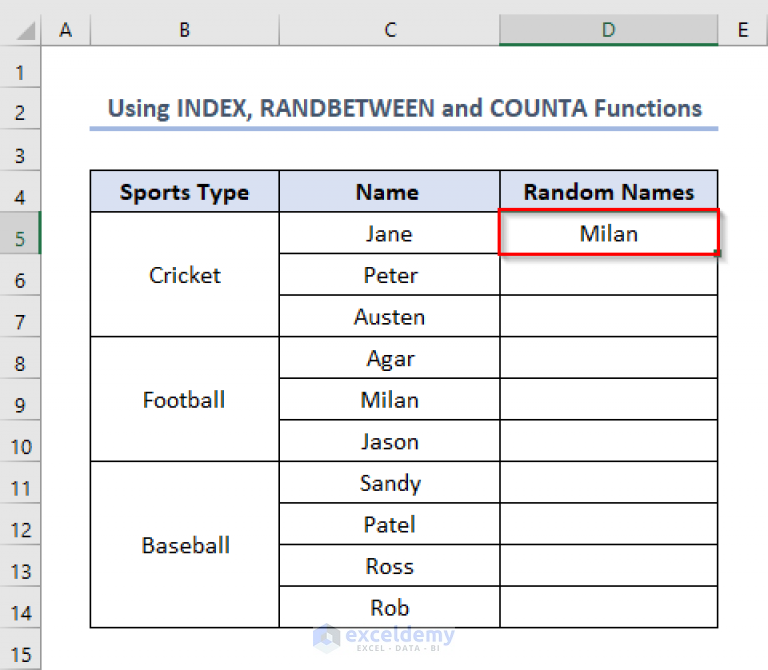 how-to-select-names-randomly-in-excel-5-useful-methods