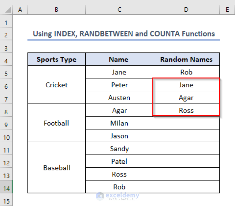 how-to-select-names-randomly-in-excel-5-useful-methods