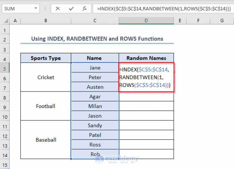 how-to-select-names-randomly-in-excel-5-useful-methods