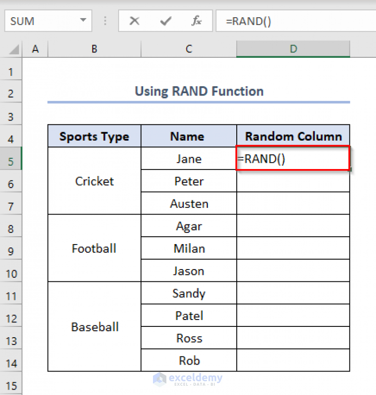 how-to-select-names-randomly-in-excel-5-useful-methods