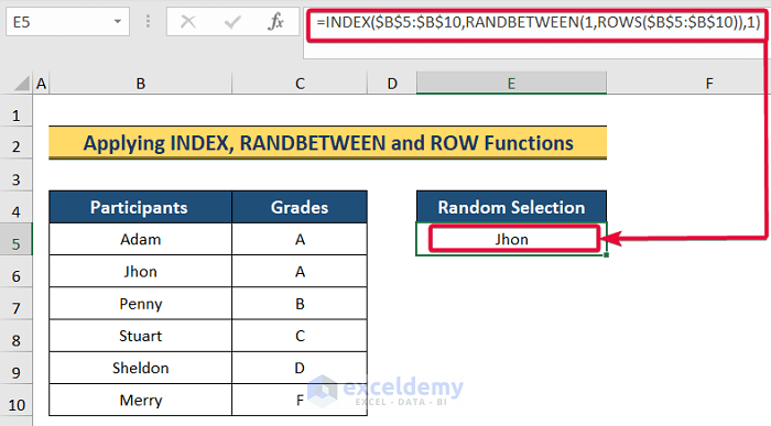 How To Randomly Select Participants In Excel Without Duplicates