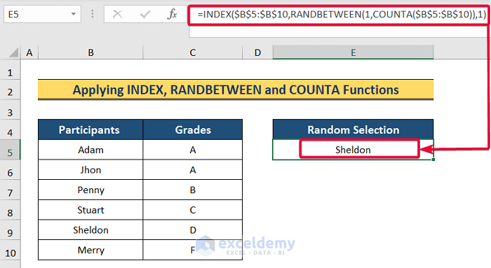 How To Randomly Select Participants In Excel 4 Easy Ways