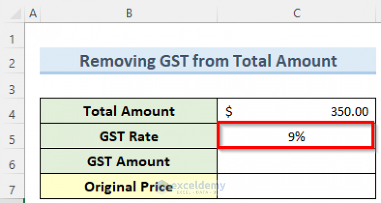 how-to-remove-gst-from-total-amount-in-excel-with-easy-steps