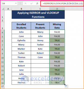 How to Cross Reference in Excel to Find Missing Data (6 Ways)