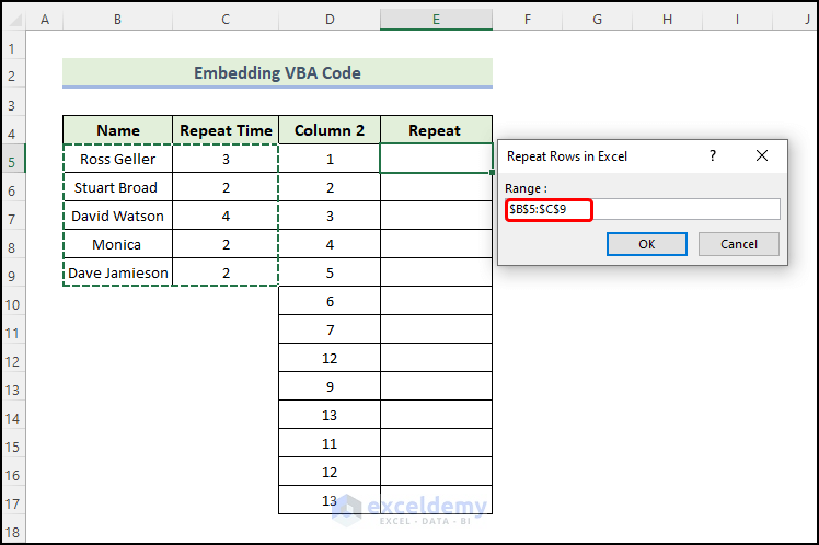 How To Repeat Rows In Excel Based On Cell Value 4 Easy Ways 