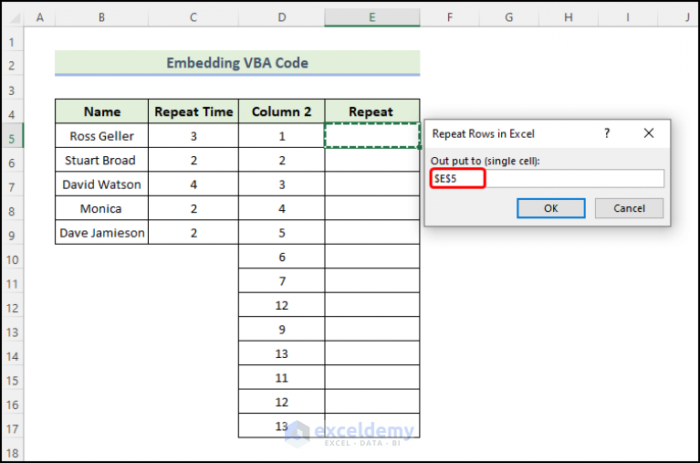 How To Repeat Rows In Excel Based On Cell Value 4 Easy Ways 7230