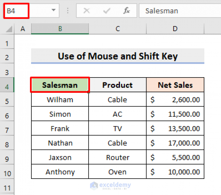 How To Select Cells In Excel Without Dragging 7 Ideal Examples 