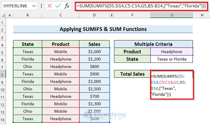How To Use Sumifs Function In Excel With Multiple Criteria 3218