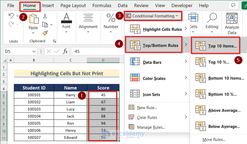 how-to-highlight-cells-in-excel-but-not-print-2-simple-ways