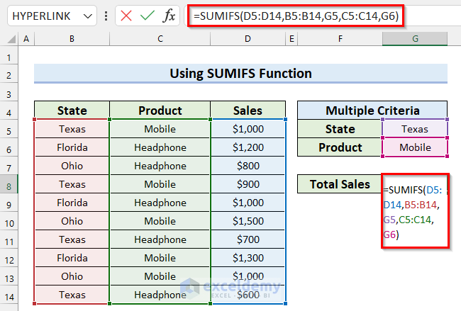 How To Use Sumifs Function In Excel With Multiple Criteria 6710