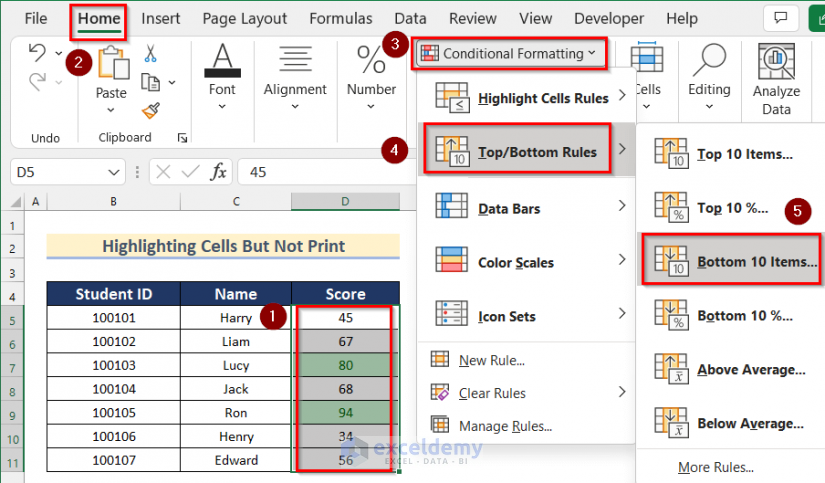 how-to-highlight-cells-in-excel-but-not-print-2-simple-ways