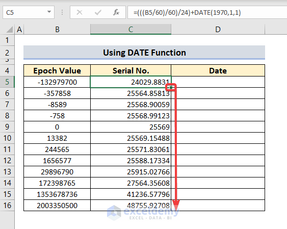 Convert Epoch Time To Date In Excel 2 Easy Methods 