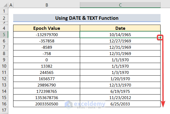 Convert Epoch Time To Date In Excel 2 Easy Methods 