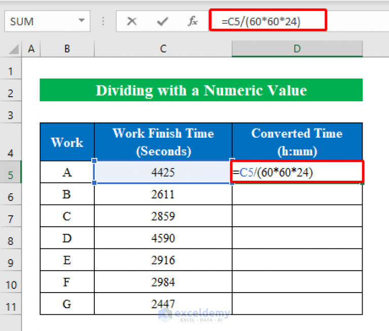 Convert Seconds to Hours and Minutes in Excel (4 Easy Methods)