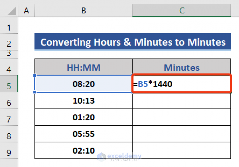 Convert Time to Minutes in Excel (5 Suitable Methods)