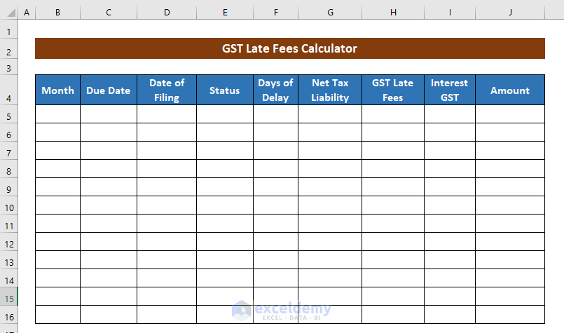 Variable for GST Late Fees Calculator