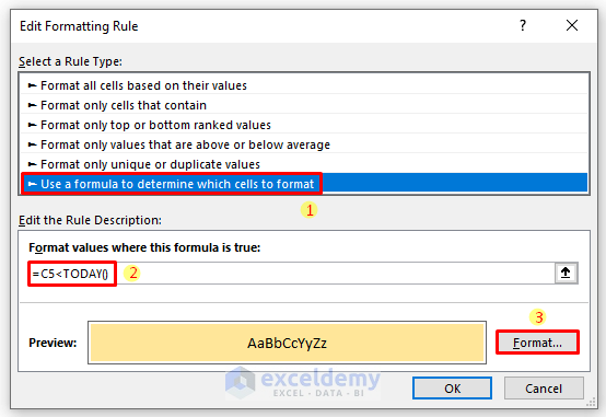 Excel Conditional Formatting Based On Past Or Due Date