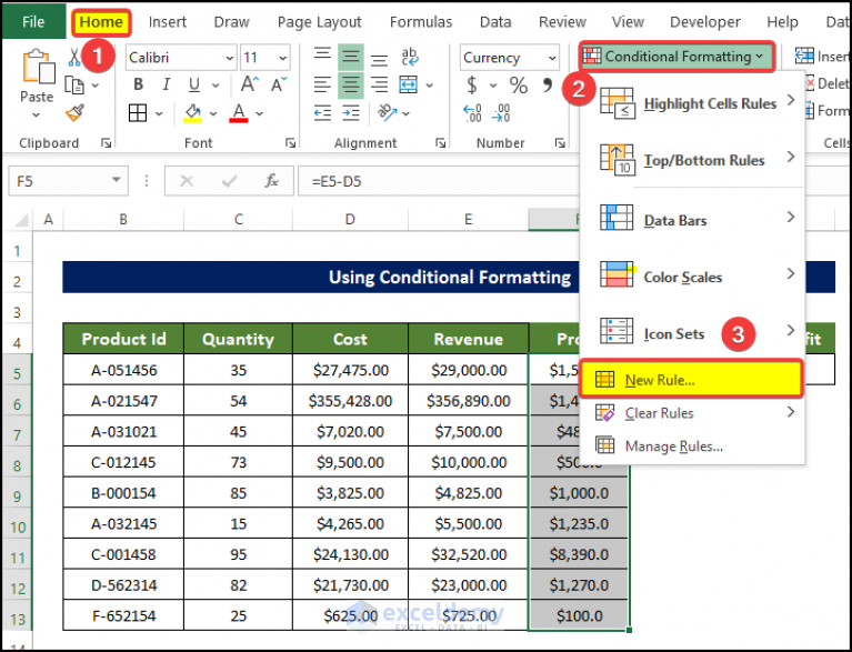 How to Highlight Cell If Value Is Less Than Another Cell in Excel