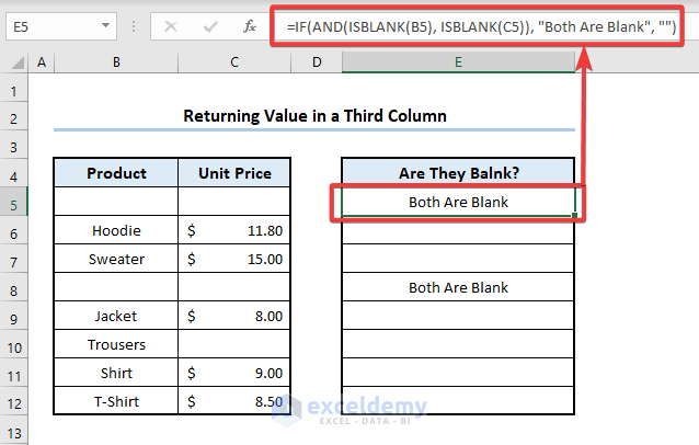 Excel If Two Cells Are Blank Then Return Value ExcelDemy