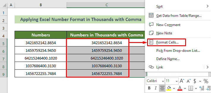 How To Apply Excel Number Format In Thousands With Comma