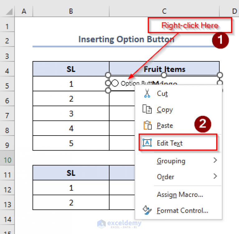 How To Add Option Button In Excel With Easy Steps Exceldemy 8005